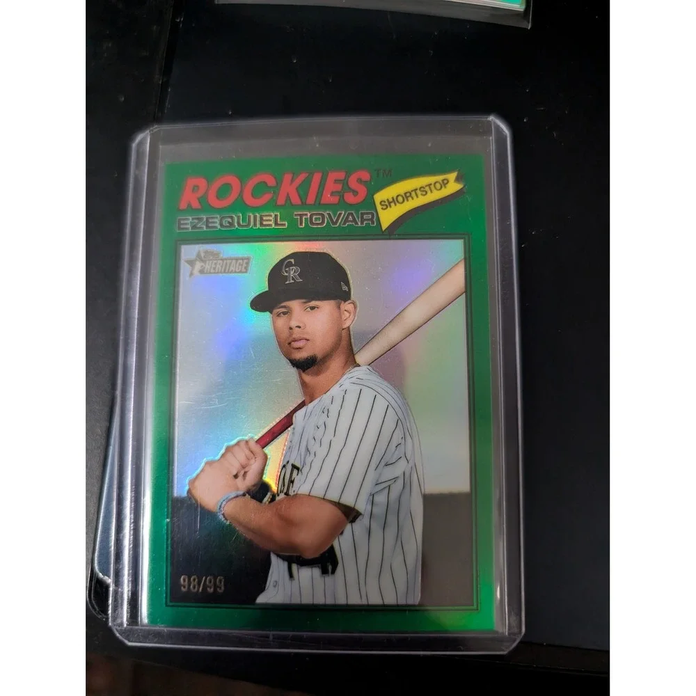 2023 Topps Heritage Ezequiel Tovar Green Chrome Refractor 98/99 Colorado Rockies